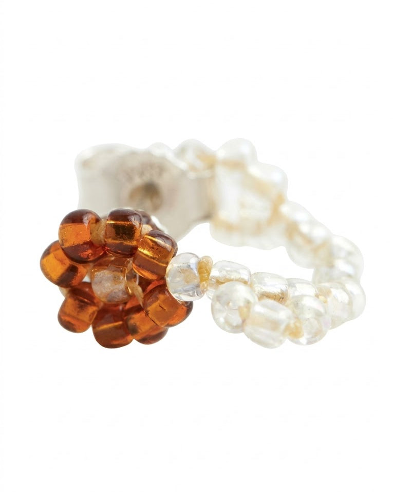 Pura Utz - Boucles d'oreilles Flor Huggie - Marron