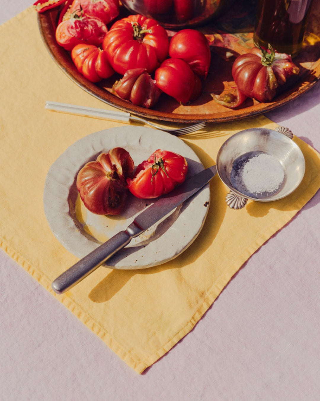 Merci - Washed linen placemat - Lemonade Yellow