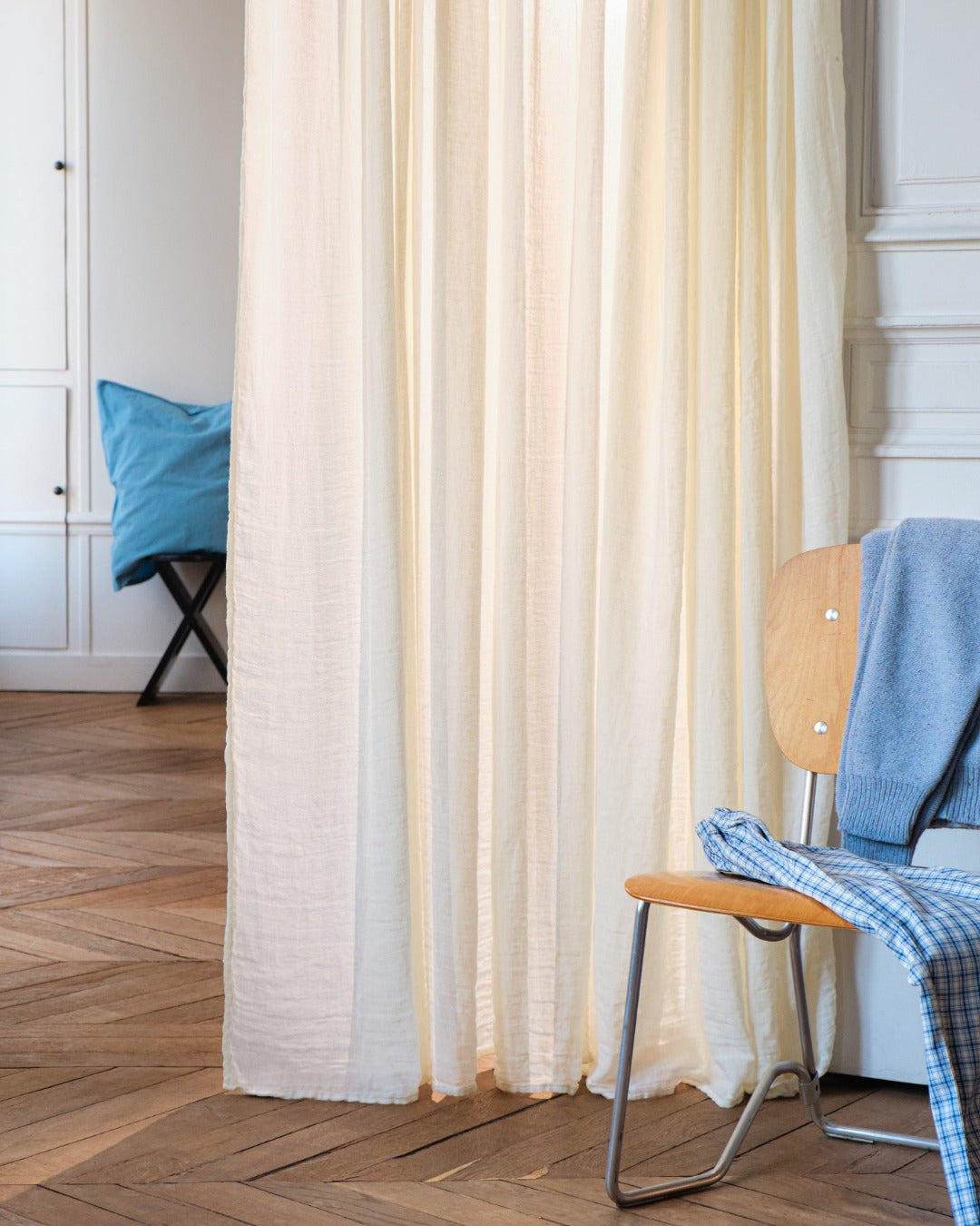 Merci - Voile En Lin & Coton - Blanc Coquillage