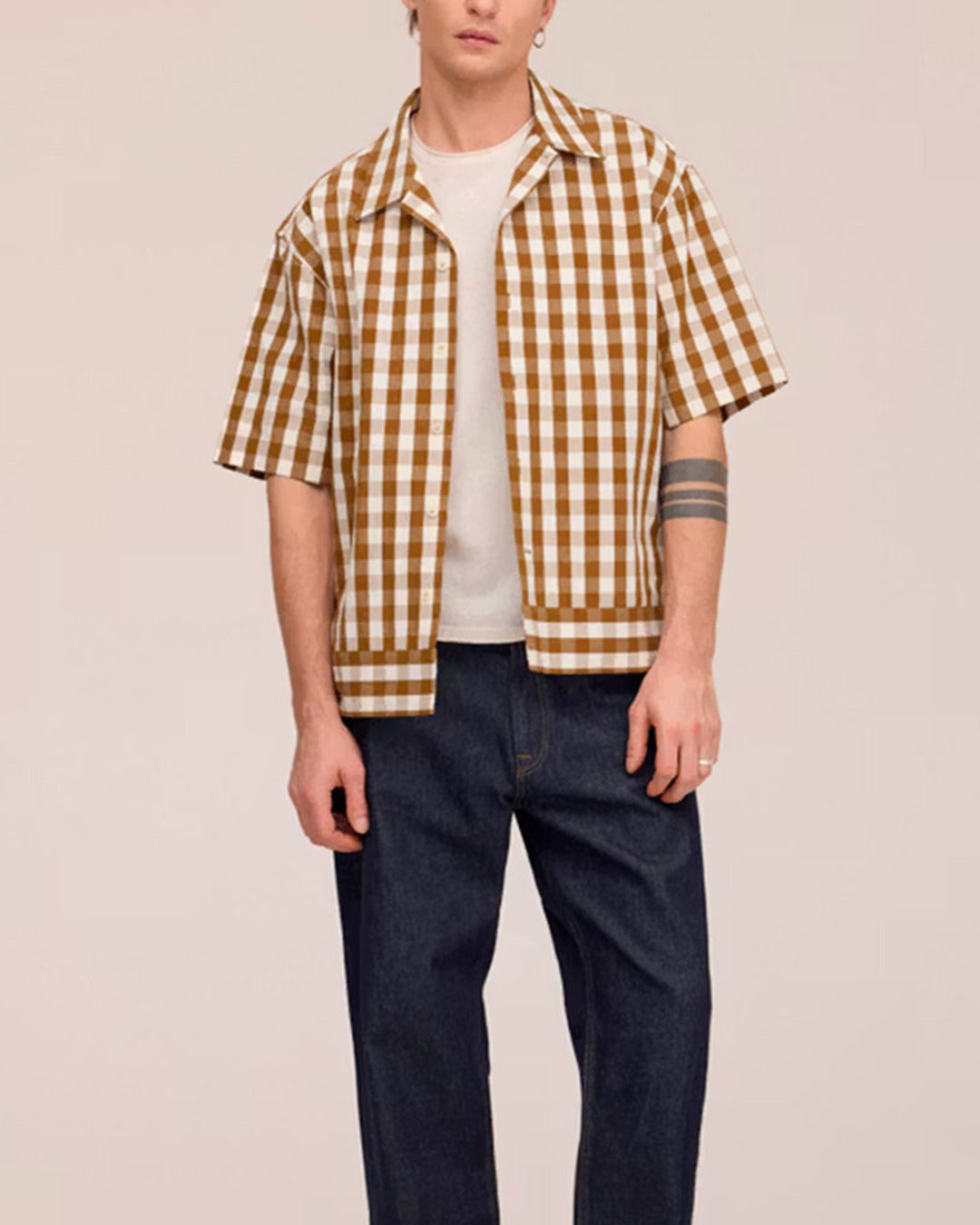 Nn07 - Reed Overshirt - Brown Check