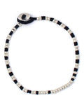 Mikia - Silver Beads Bracelet - Black