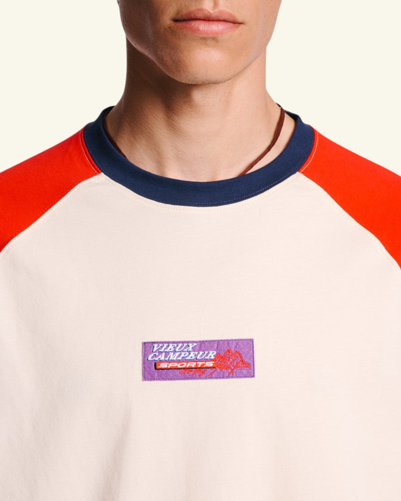 Au Vieux Campeur - Congés Payés - T-shirt Jace - Ecru Rouge & Bleu