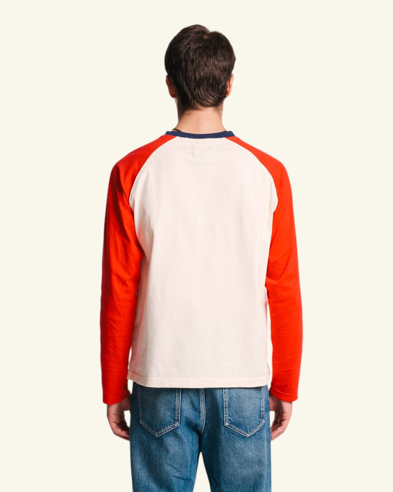 Au Vieux Campeur - Congés Payés - T-shirt Jace - Ecru Rouge & Bleu