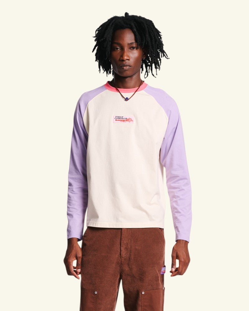 Au Vieux Campeur - Paid Holidays - Jace T-shirt - Ecru Violet & Rose