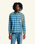 Au Vieux Campeur - Congés Payés - Chemise Elmer Flanelle - Bleu & Jaune