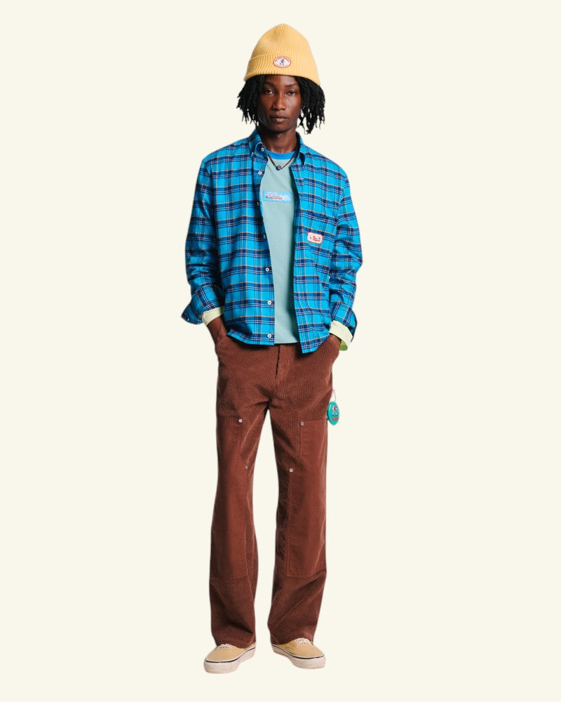 Au Vieux Campeur - Congés Payés - Chemise Elmer Flanelle - Marine & Bleu
