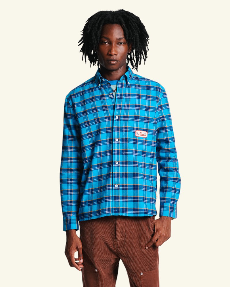 Au Vieux Campeur - Congés Payés - Chemise Elmer Flanelle - Marine & Bleu
