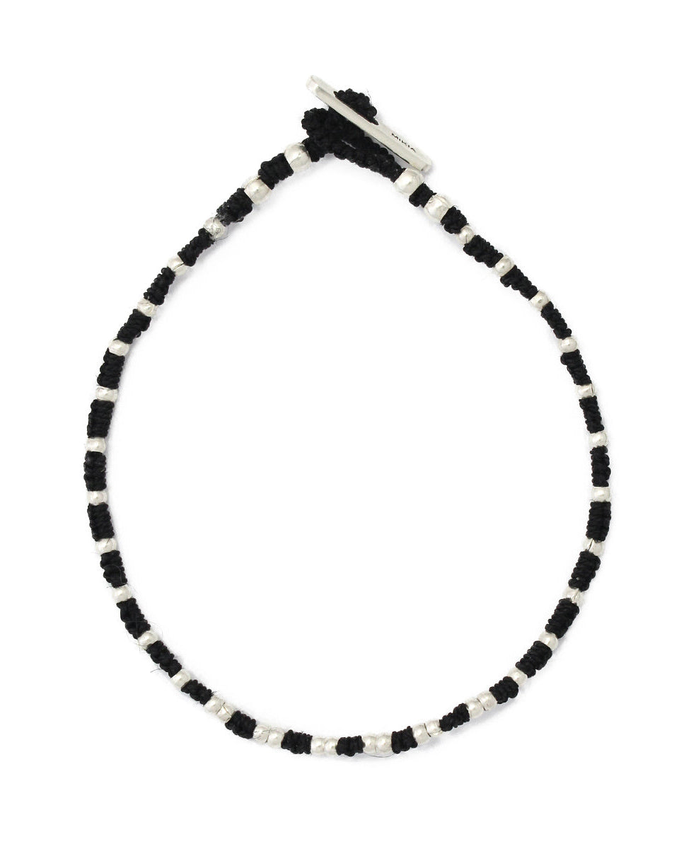 Mikia - Small Silver Beads Bracelet - Black