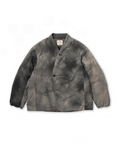 Doudoune Merci Paris Snow Peak en nylon gris charbon avec motif shibori marbré unique et fermeture boutonnée