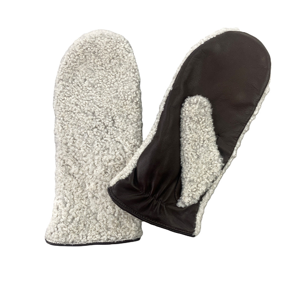 Milona - Moufles Mouton Bouclé - Marron