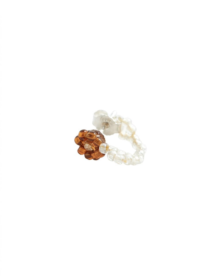 Pura Utz - Boucles d'oreilles Flor Huggie - Marron
