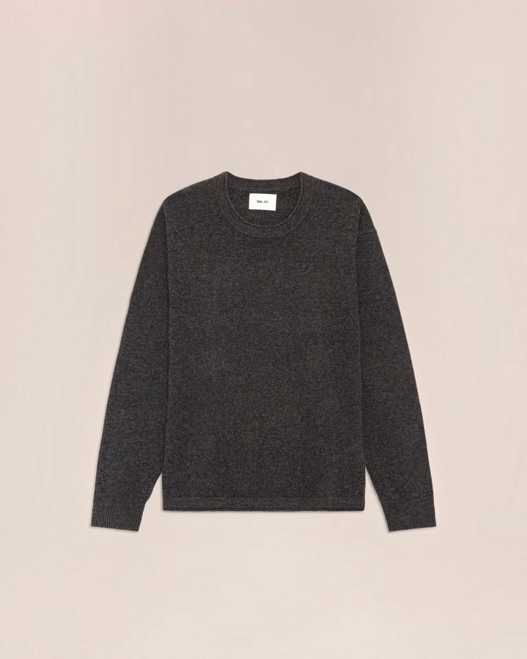 Pull Merci Paris NN.07 Sammy gris en laine à col rond avec finitions à bords roulottés
