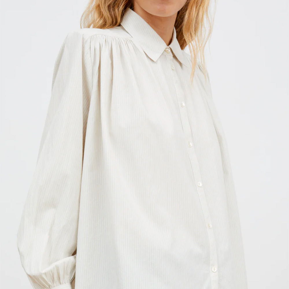 Skall Studio - Blouse Louise - Rayures bleu clair/blanc
