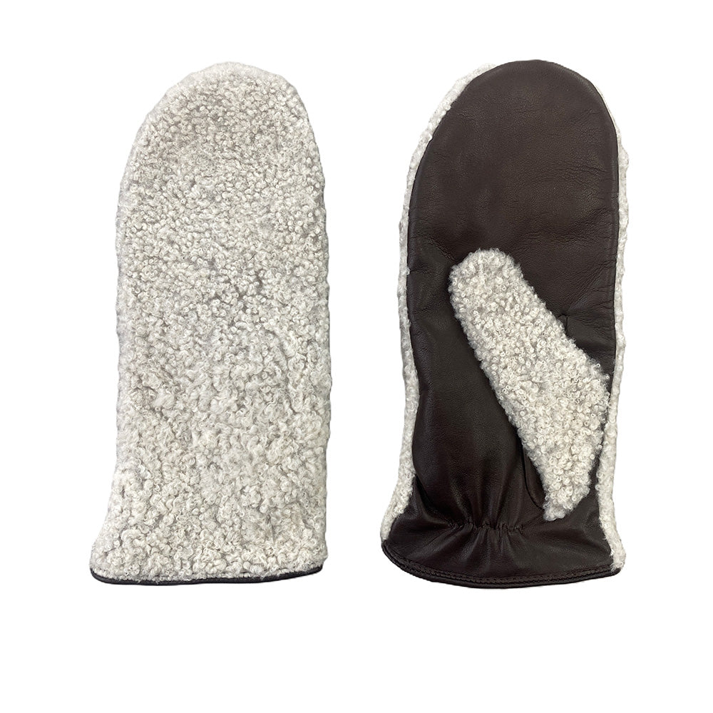 Milona - Moufles Mouton Bouclé - Marron