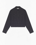 Chemise courte Merci Paris Masscob Zendaya noire à carreaux en coton avec poches plaquées et coupe structurée