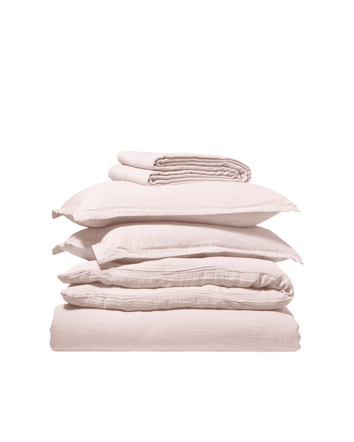 Parure en gaze de coton Rose de Bagatelle — packshot de la parure