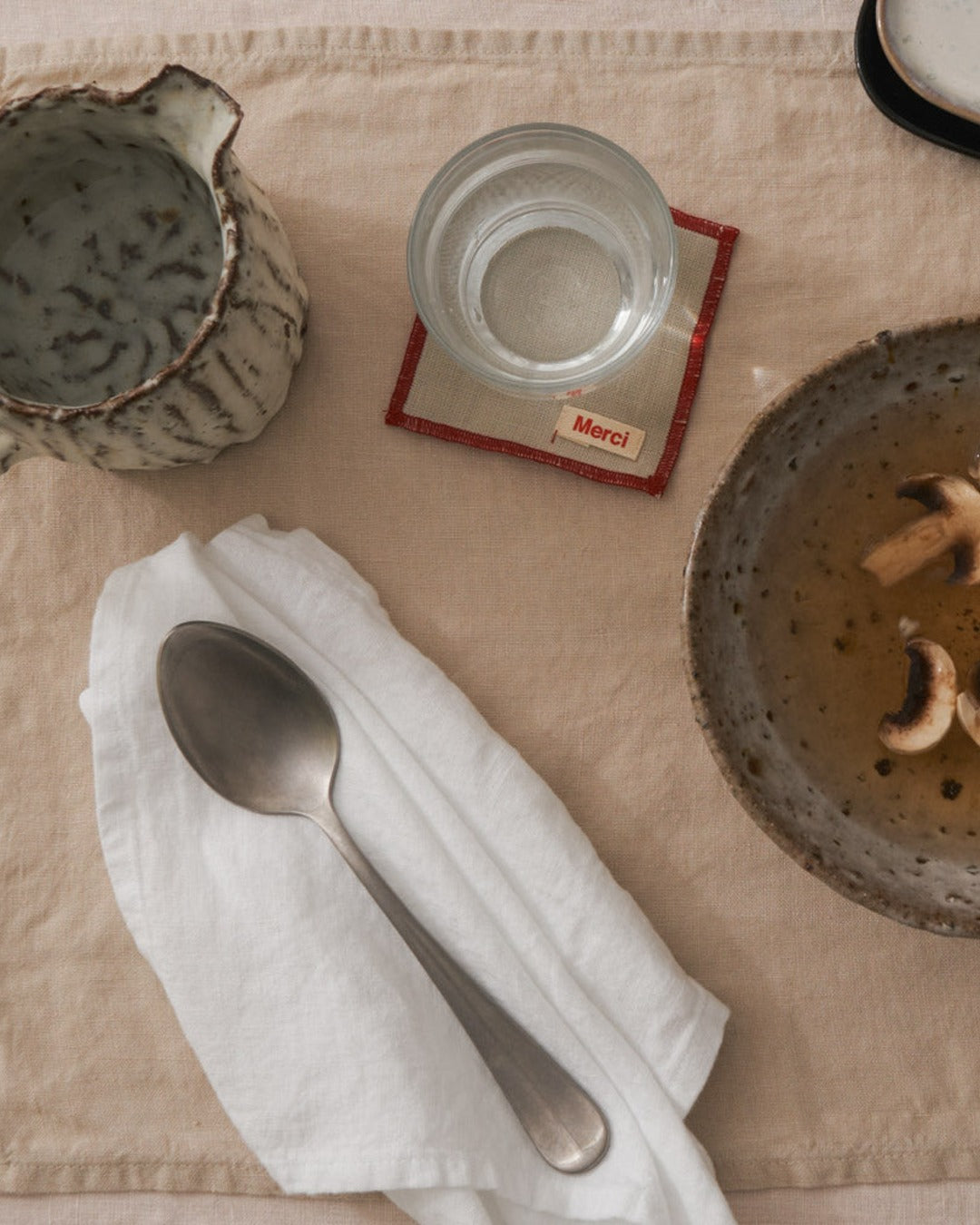 Merci - Washed linen placemat - Stone