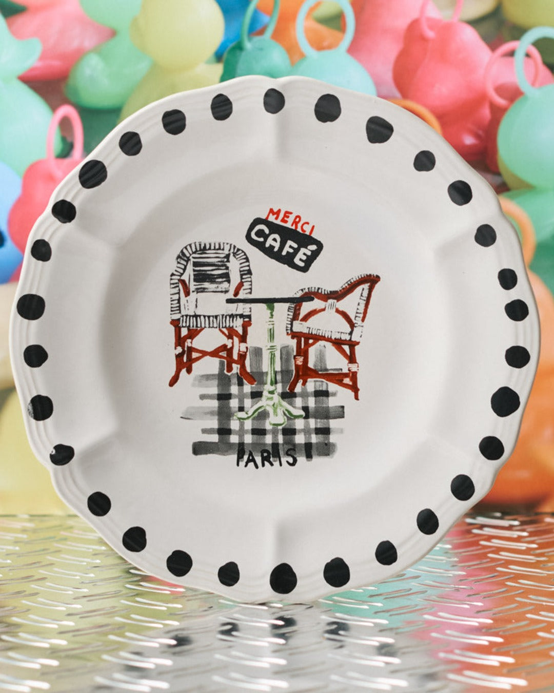 Merci - Earthernware plate - Café