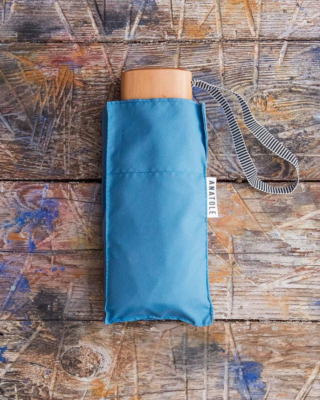 Anatole - Small wooden umbrella - Smokey Blue