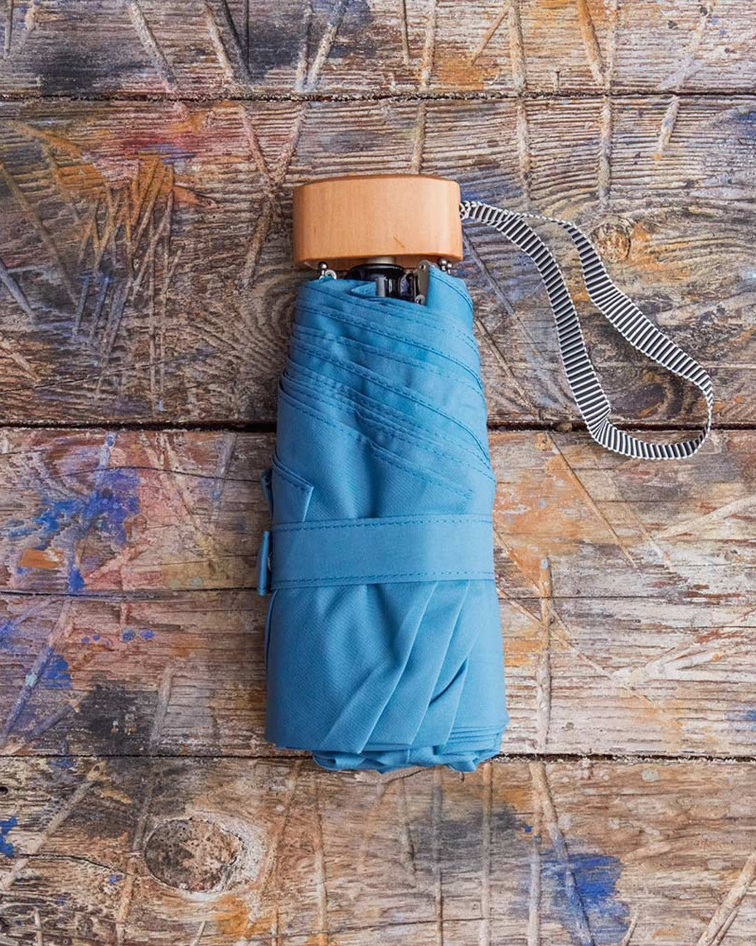 Anatole - Small wooden umbrella - Smokey Blue