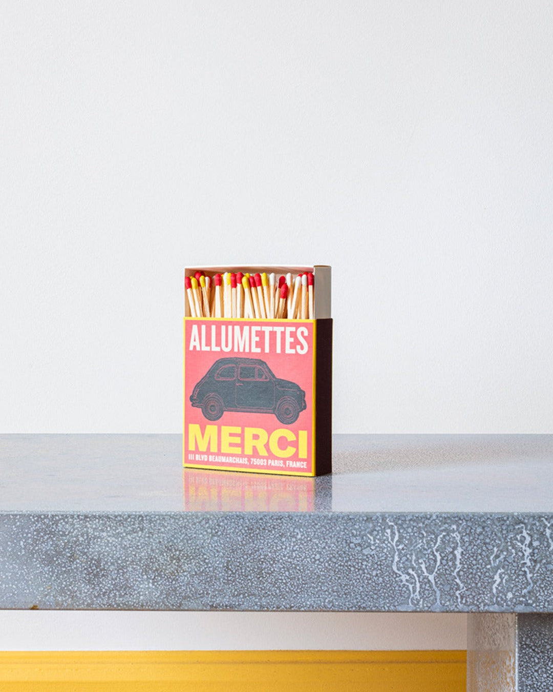 Merci - Box of 120 big matches - Fiat 500 Red