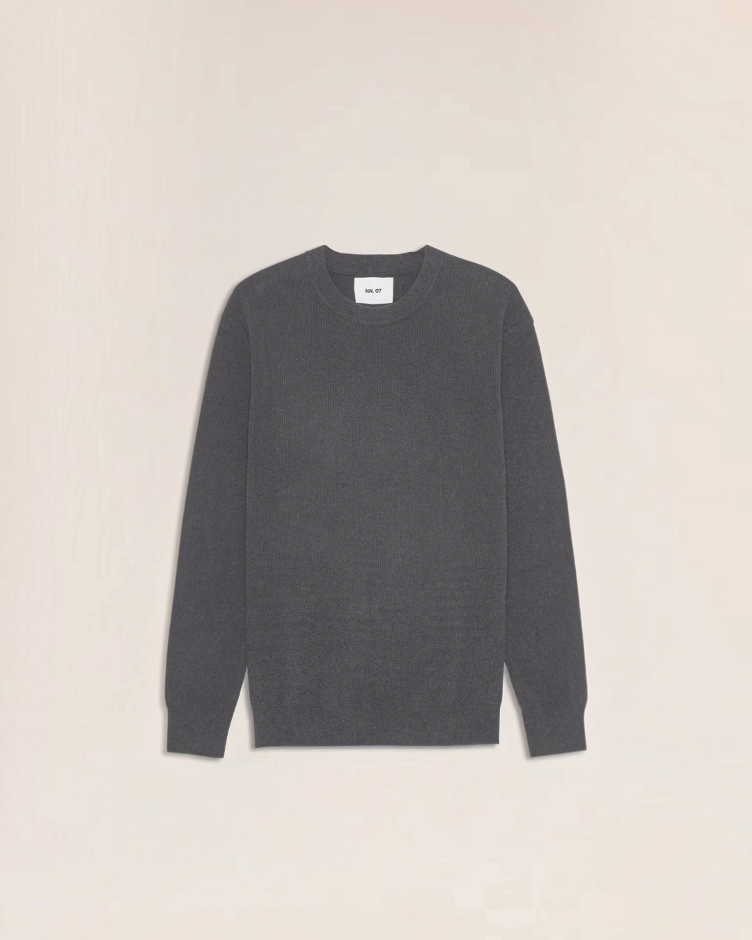 Pull Merci Paris NN.07 Danny gris à col rond en maille légère avec finitions côtelées