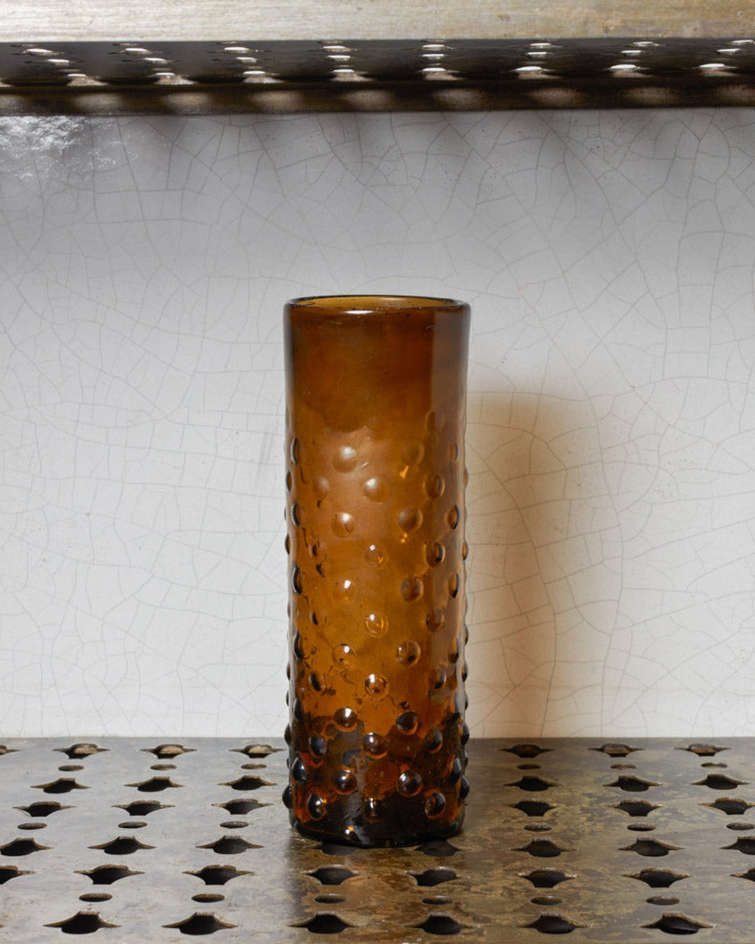 Salaheddin - Vase Bulles En Verre Soufflé - Ambre