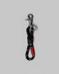 Porte-clés Merci Paris Topologie 8.0mm noir en corde de polyester avec mousqueton métallique et étiquette rouge
