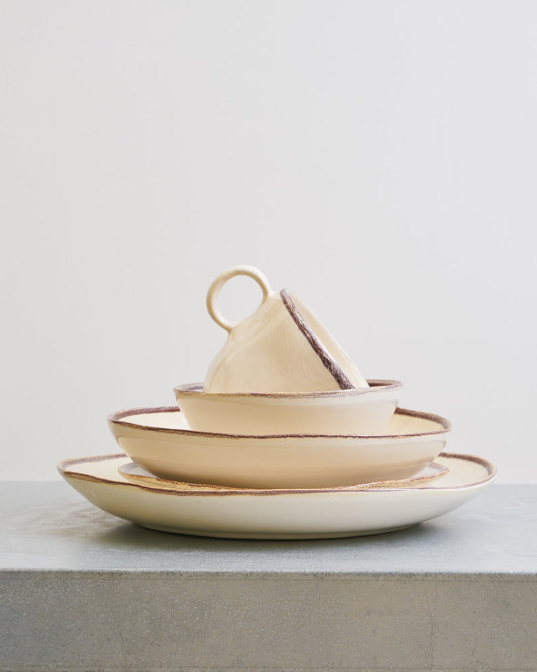 Mos - Mug En Grès - Crème & Marron