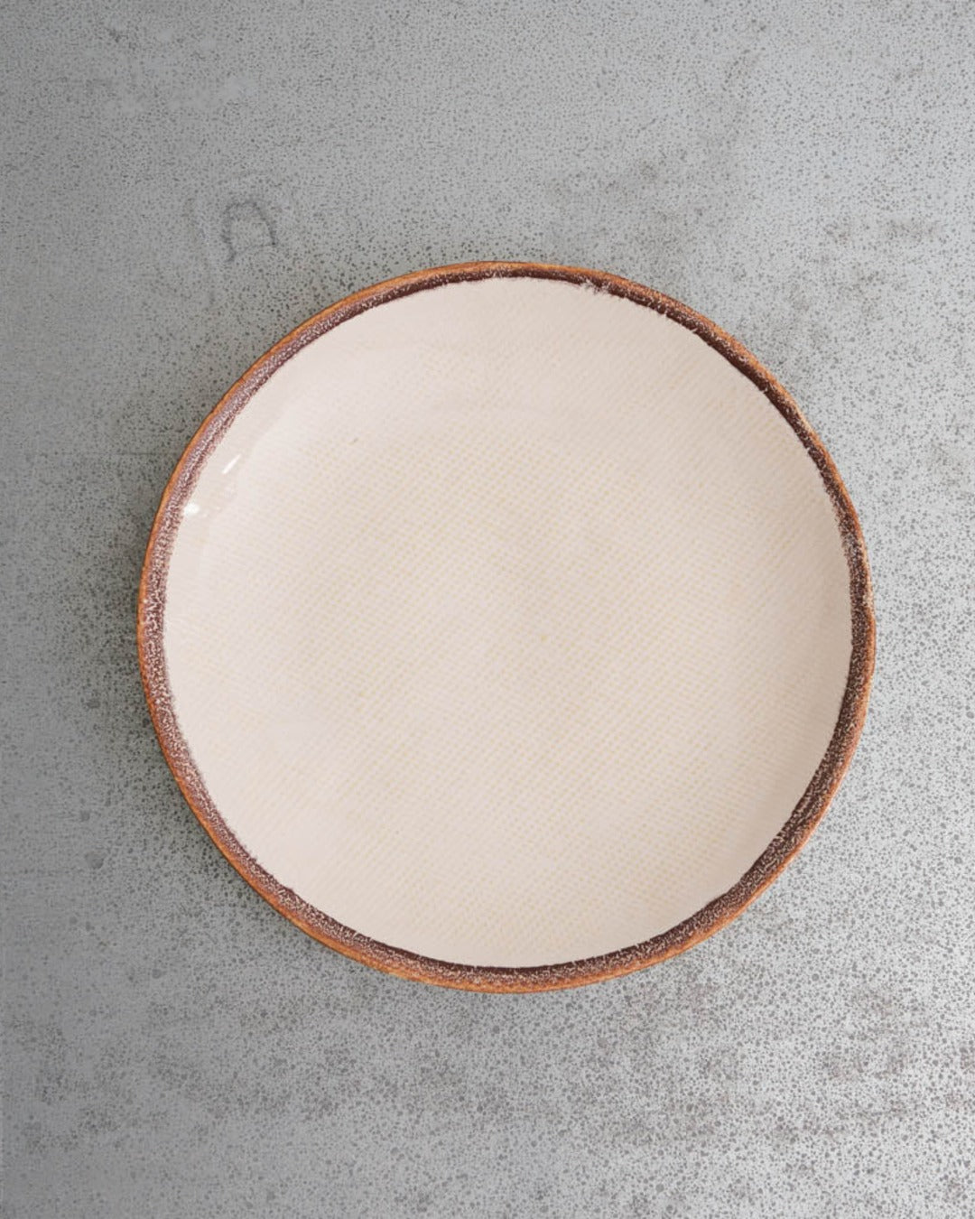 Mos - Assiette Plate En Grès - Crème & Marron