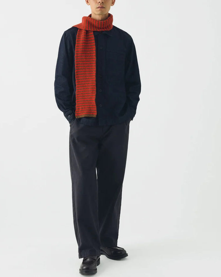 Toast - Micro Cable Wool Scarf - Red Pecan