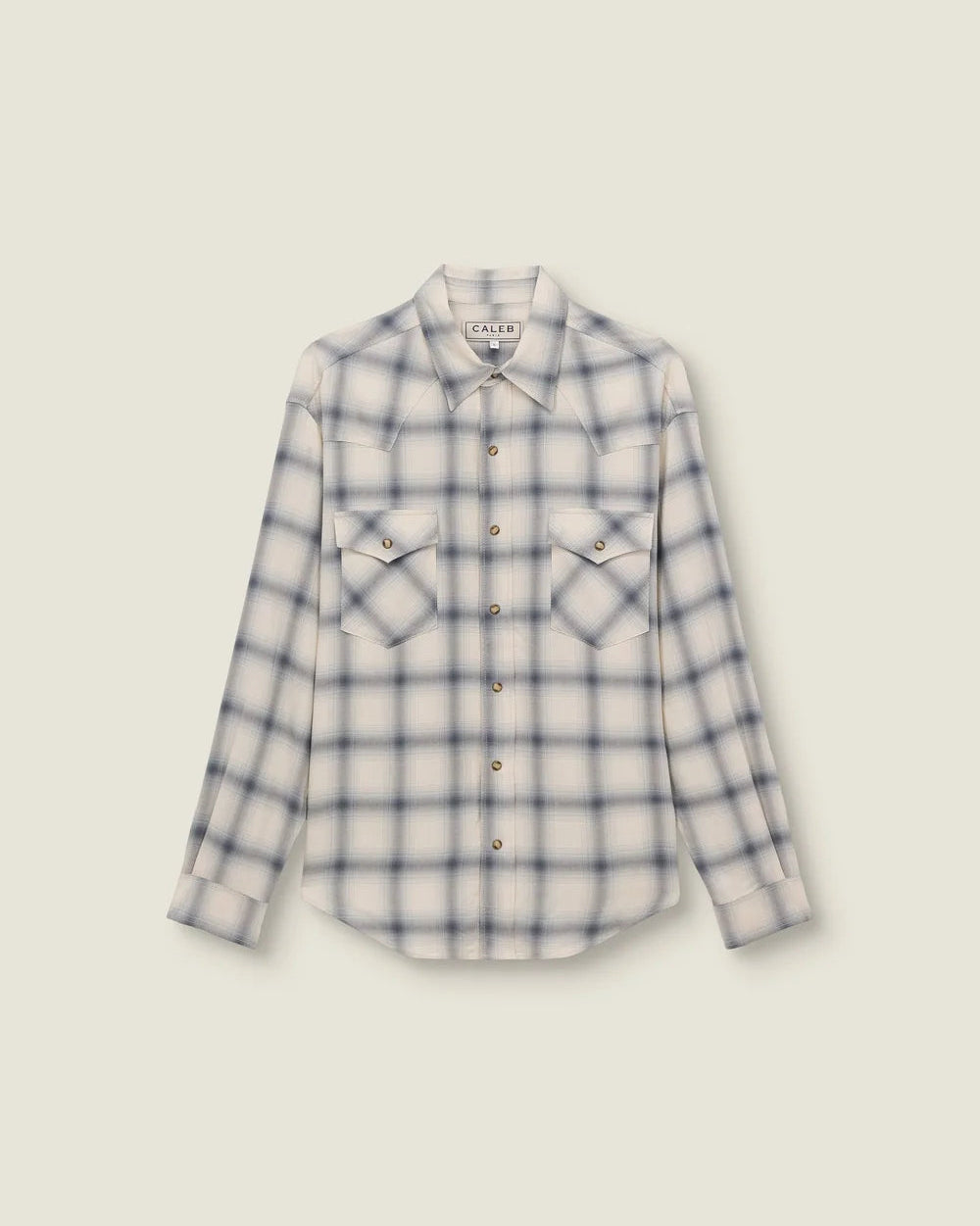 Caleb - Western Checkered Shirt - Light Blue