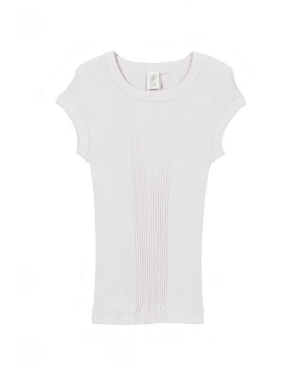 T-shirt blanc Merci Paris Pure Sugar en maille Richelieu tubulaire avec col rond et manches courtes en coton