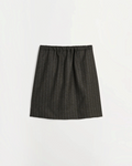 Short skirt Merci Paris Skall Studio in brown and black recycled wool with vertical stripes and elasticated waist