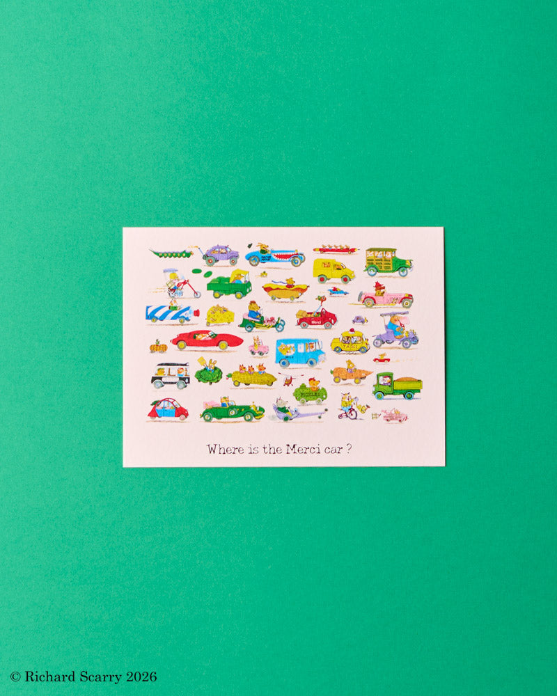 Merci x Richard Scarry - Carte Postale Cars