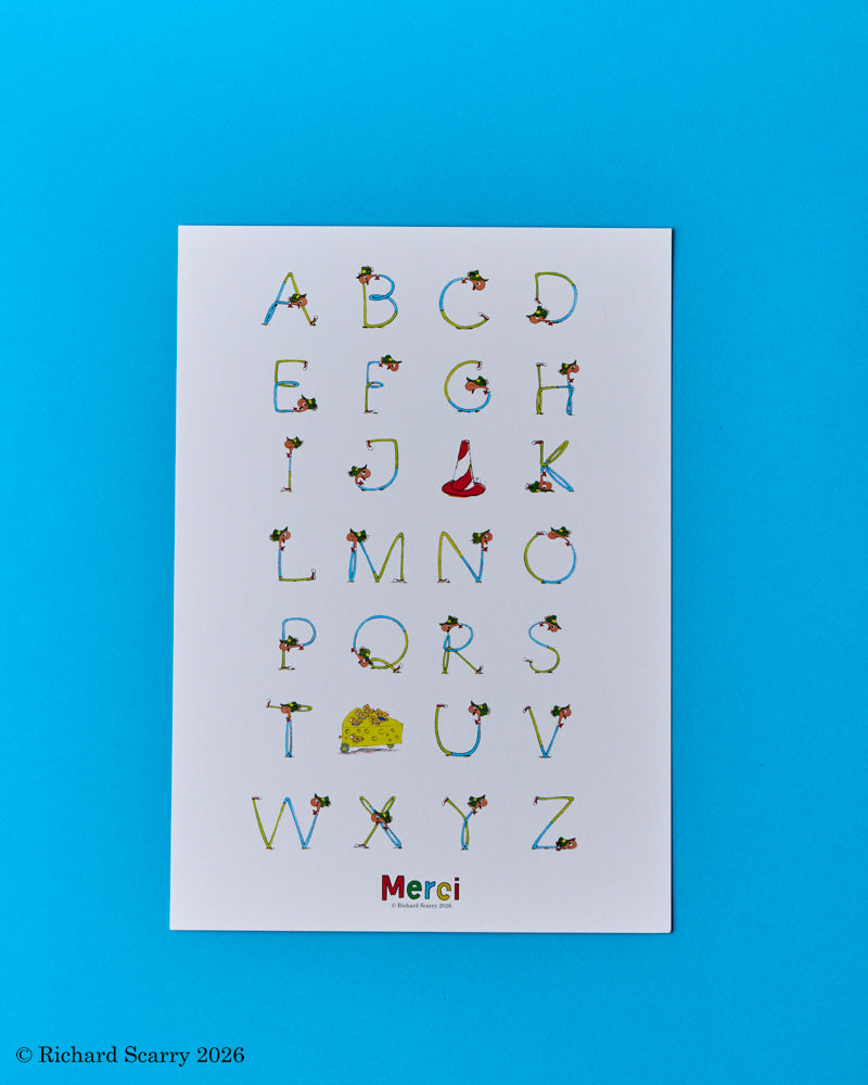 Merci x Richard Scarry - Affiche Alphabet