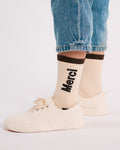 Merci - Chaussettes Scrappy Enfant - Ecru Marron