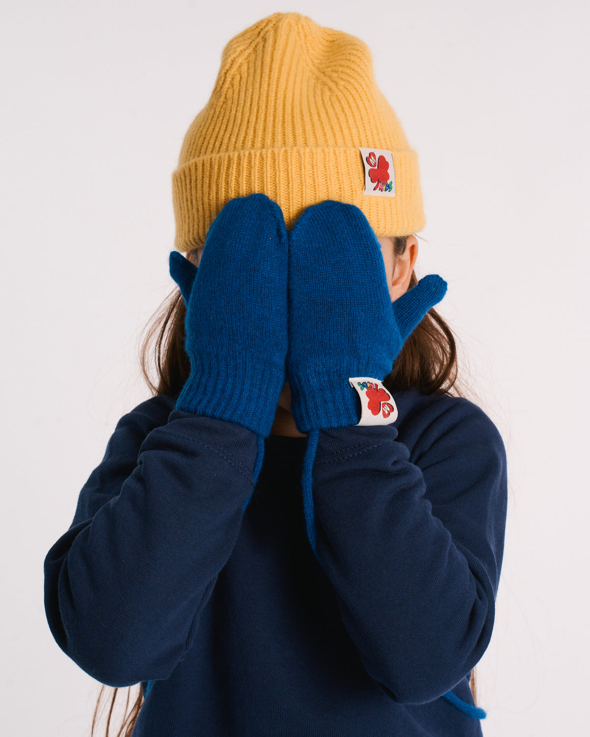 Merci - Lucky Children's Mittens - Bleu