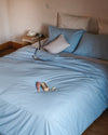 Merci - Cotton Percale Bedding Set - Cornflower Blue