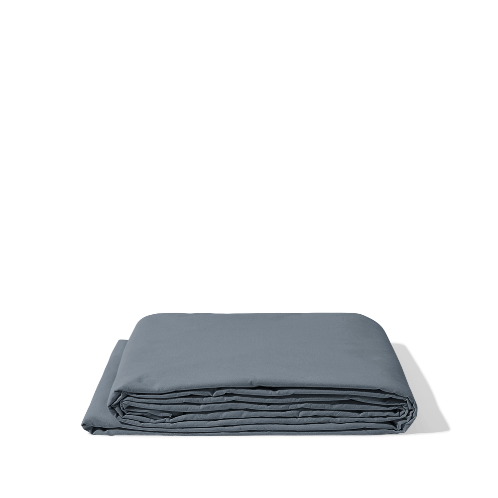 Drap plat en percale de coton - Gris Ecume