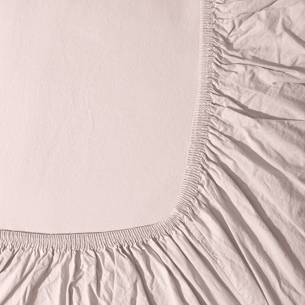 Drap-housse en percale de coton - Rosé Poudré