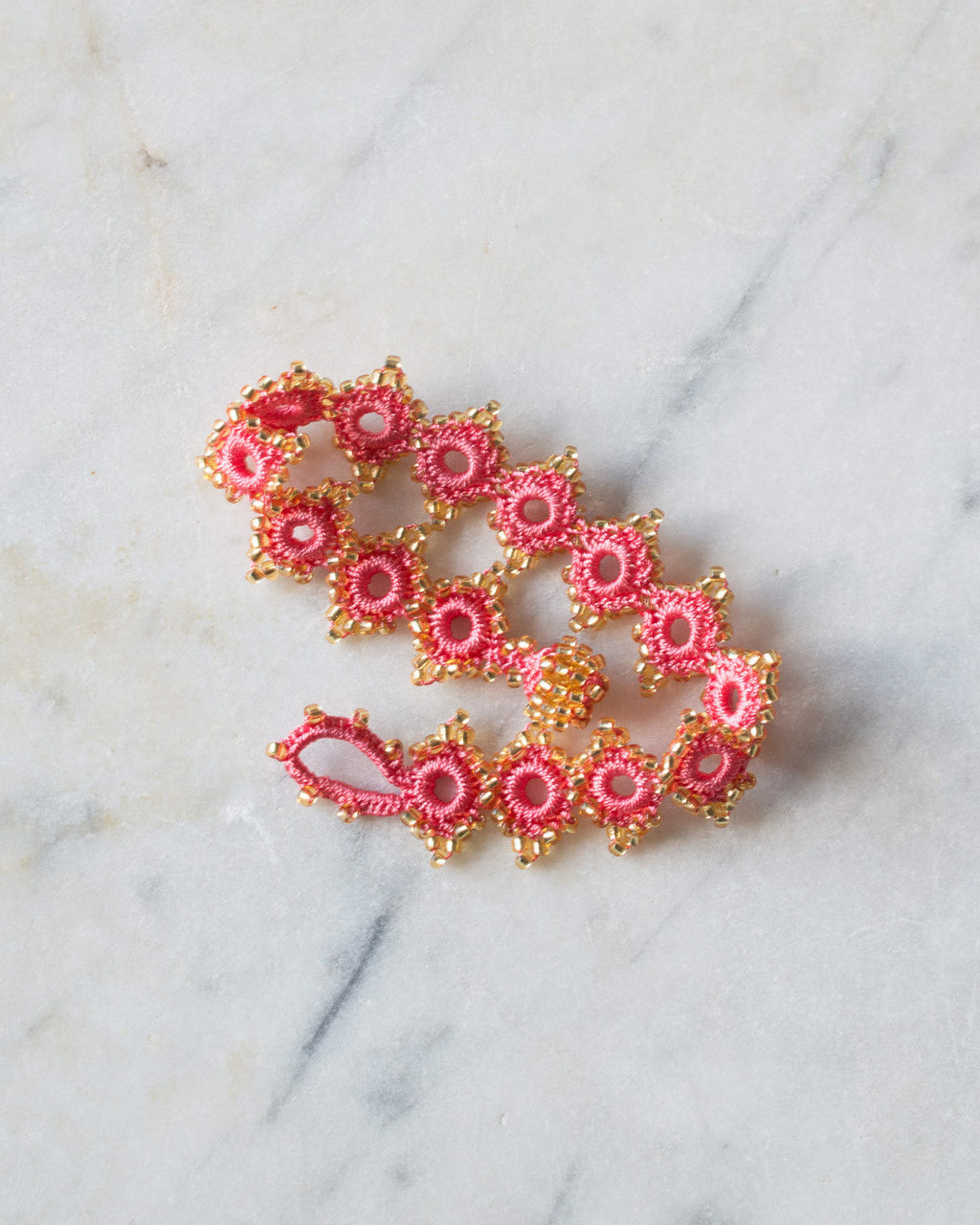 Ottomania - Daisy Crochet Bracelet - Pink & Gold