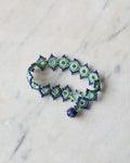 Ottomania - Bracelet Crochet Daisy - Vert & Bleu