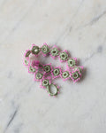 Ottomania - Bracelet Crochet Daisy - Vert & Rose