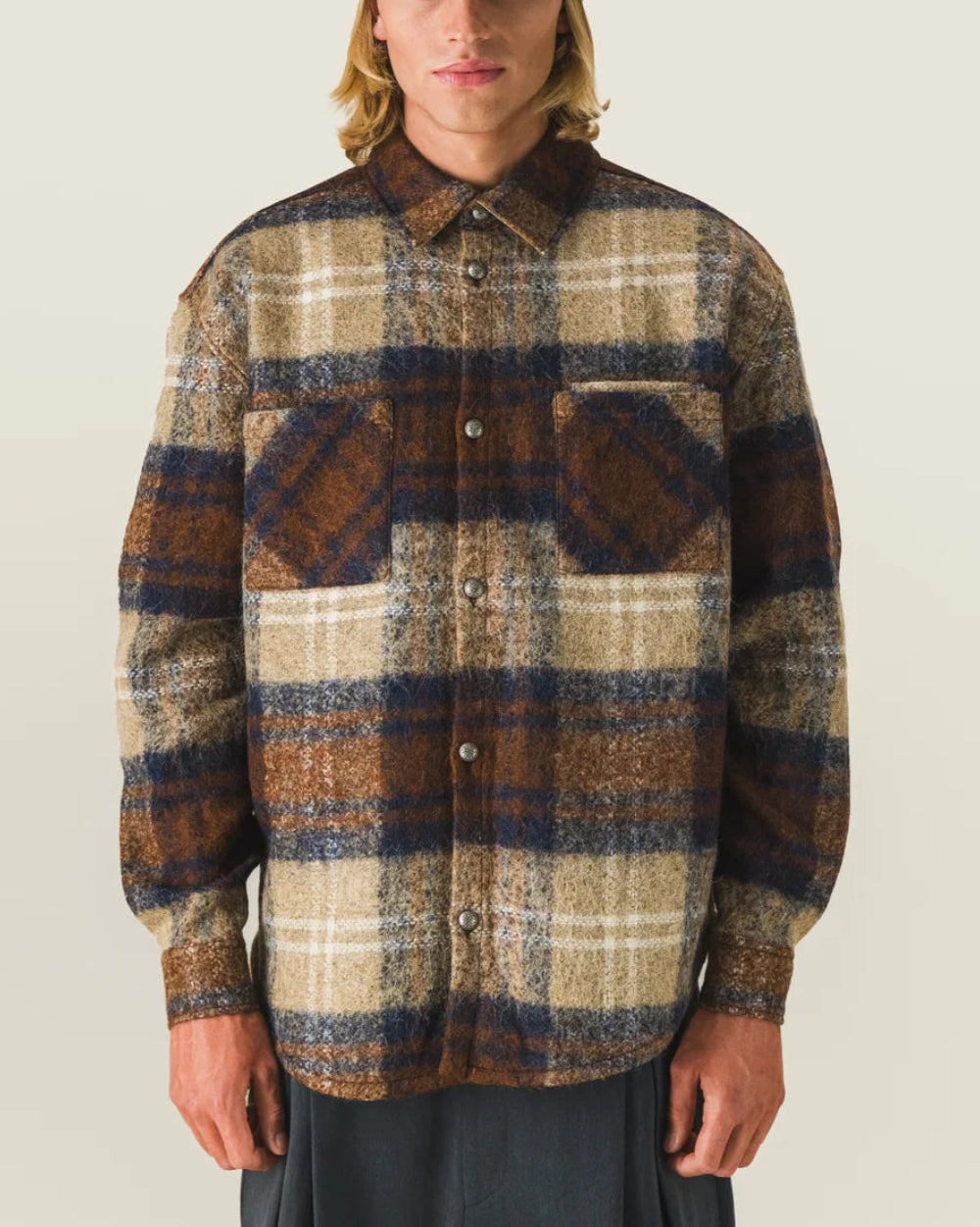 Caleb - Checkered Overshirt - Brown