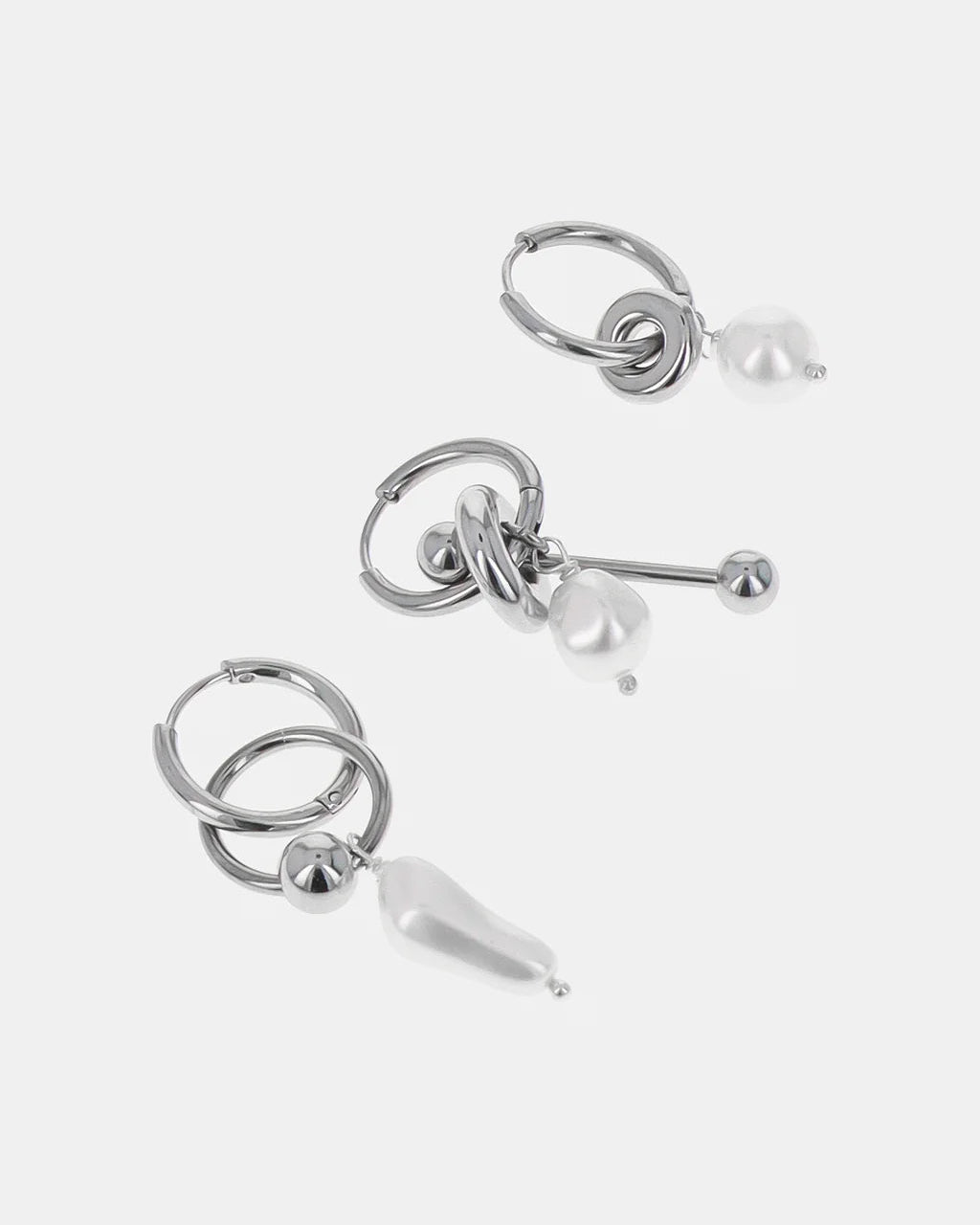 Justine Clenquet - Palmer Earrings Set - Palladium
