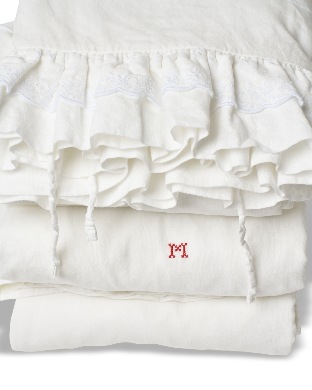 Merci - Embroidered Linen Bedding Set - 02 Oeillet