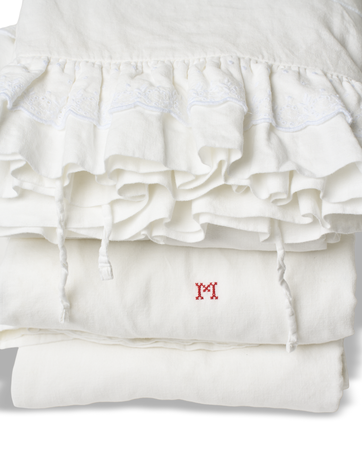 Merci - Embroidered Linen Bedding Set - 02 Oeillet