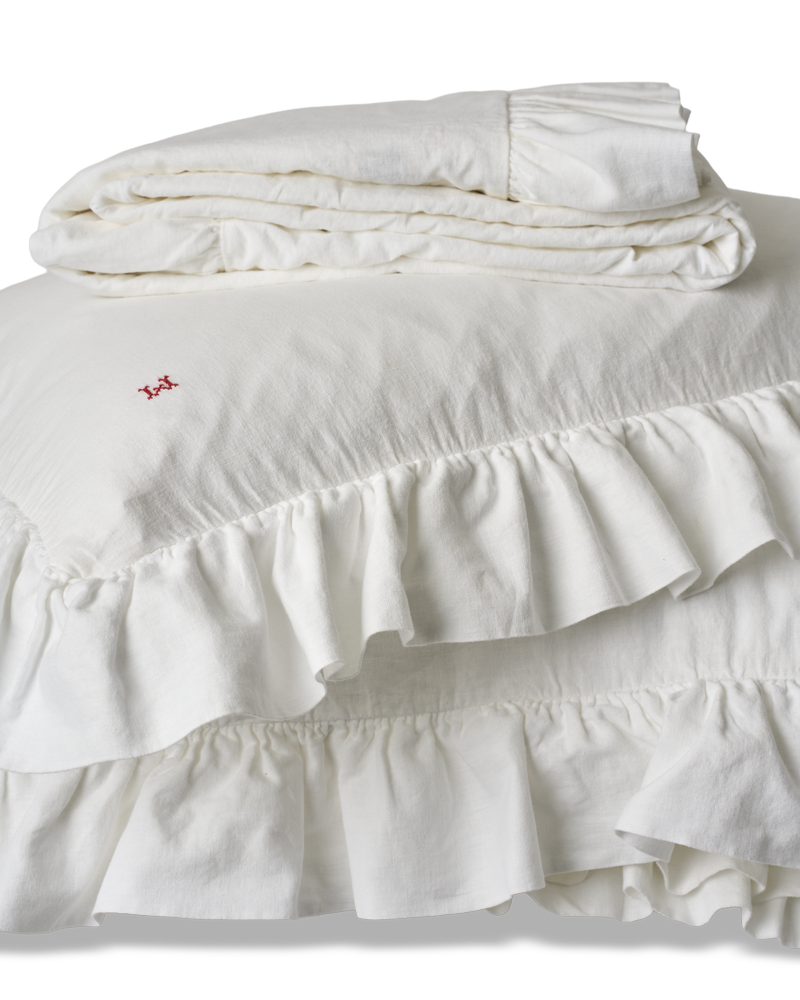 Merci - Embroidered Linen Bedding Set - 01 Ruché