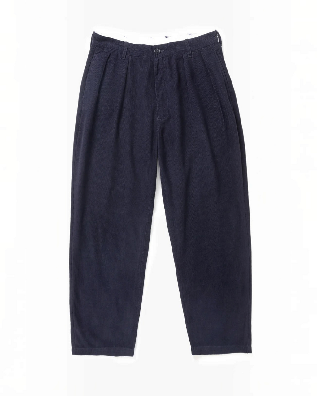 Pantalon en velours bleu marine Merci Paris, coupe décontractée avec taille élastiquée et poches latérales